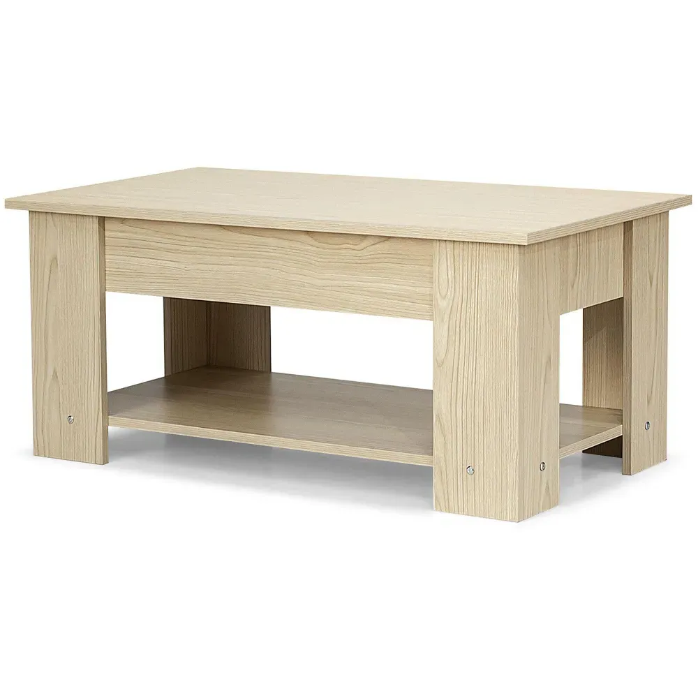 Single Shelf Lift Top Coffee Table - Cream