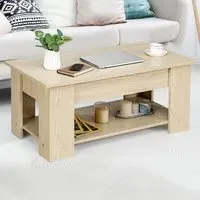 Single Shelf Lift Top Coffee Table - Cream