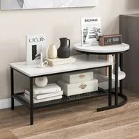 Single Shelf Nest of Tables Set of 2 - Black