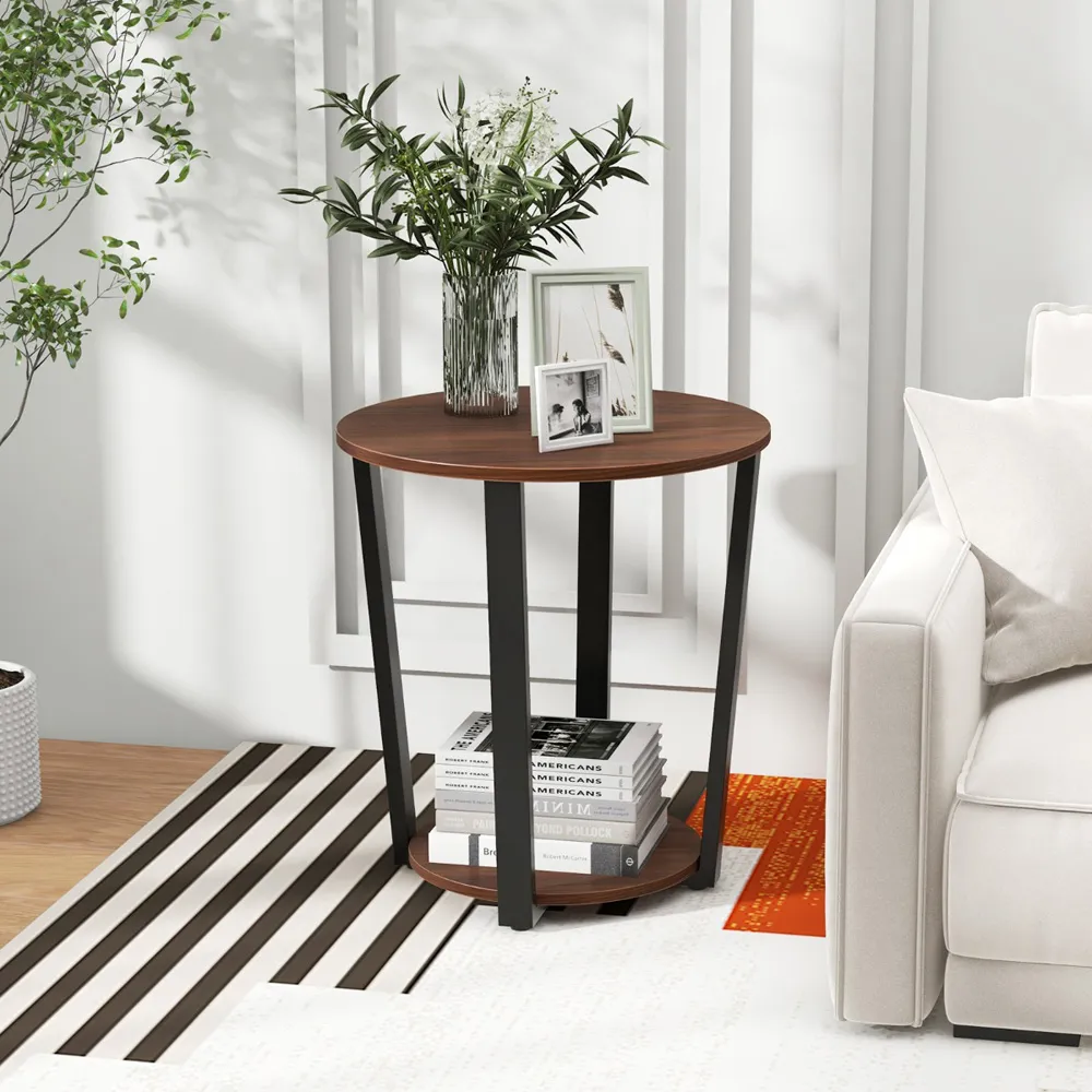 Single Shelf Side Table - Brown, Walnut
