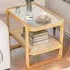 Single Shelf Side Table - Cream, Bamboo Rattan