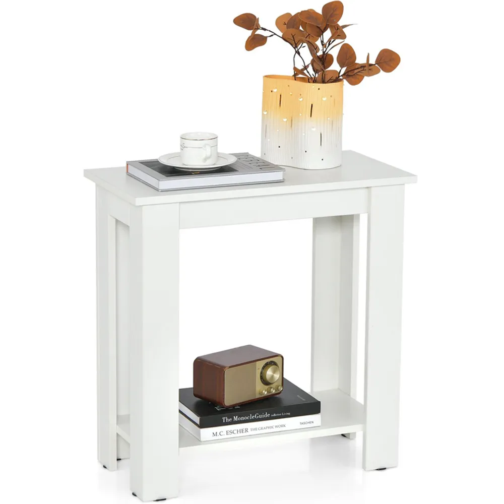 Single Shelf Side Table - White
