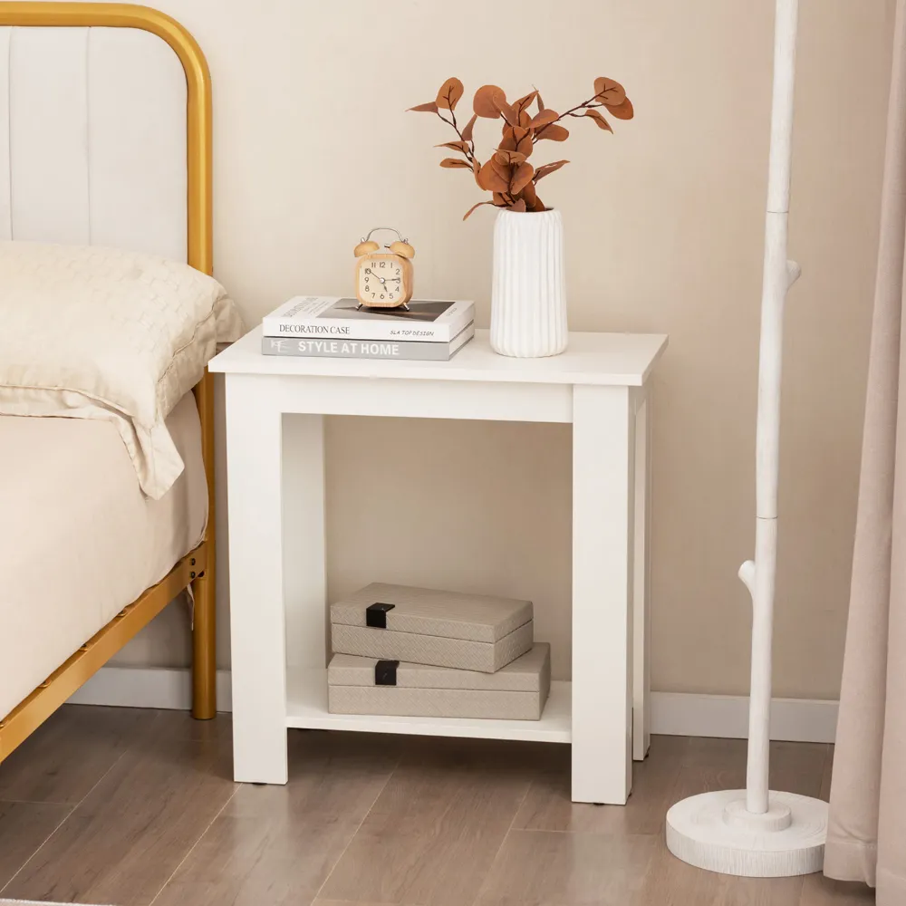 Single Shelf Side Table - White