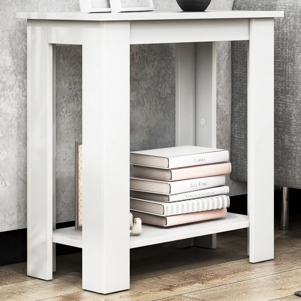 Single Shelf Side Table - White