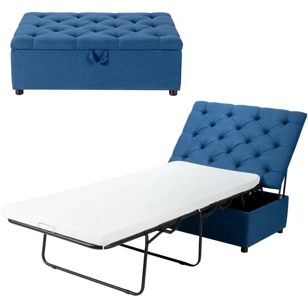 Single Sleeper Convertible Sofa Bed with Mattress - Blue