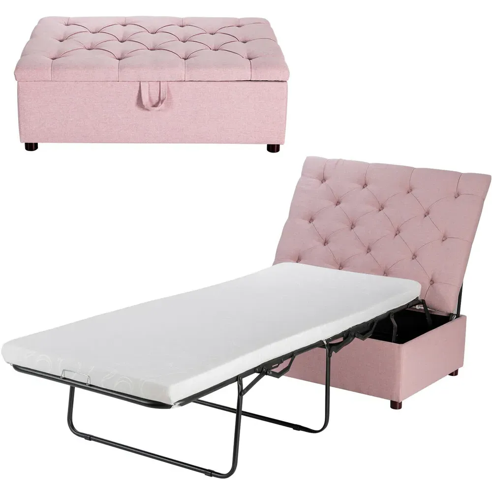 Single Sleeper Convertible Sofa Bed with Mattress - Pink