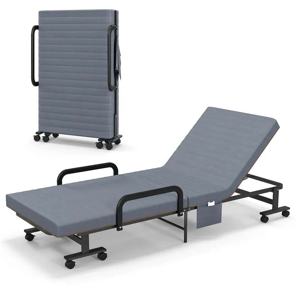 Single Sleeper Folding Sofa Bed with Mattress - Grey