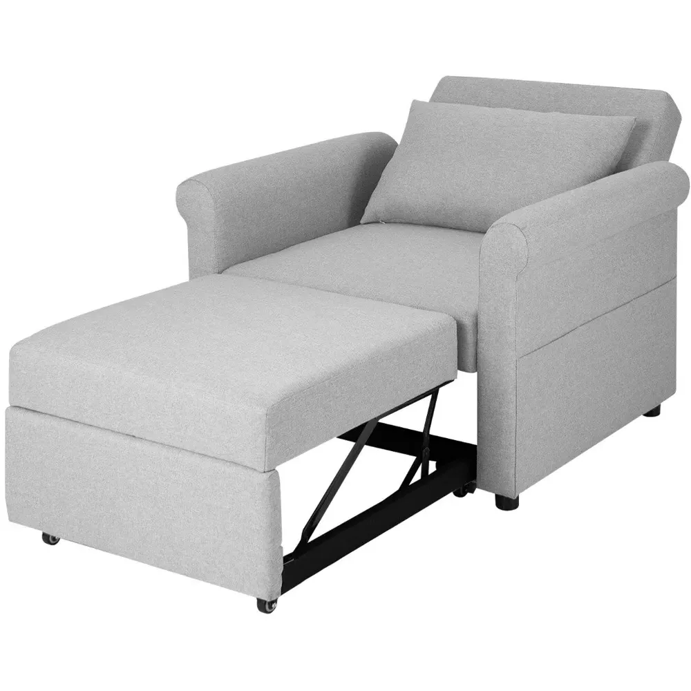 Single Sleeper Sofa Bed - Grey