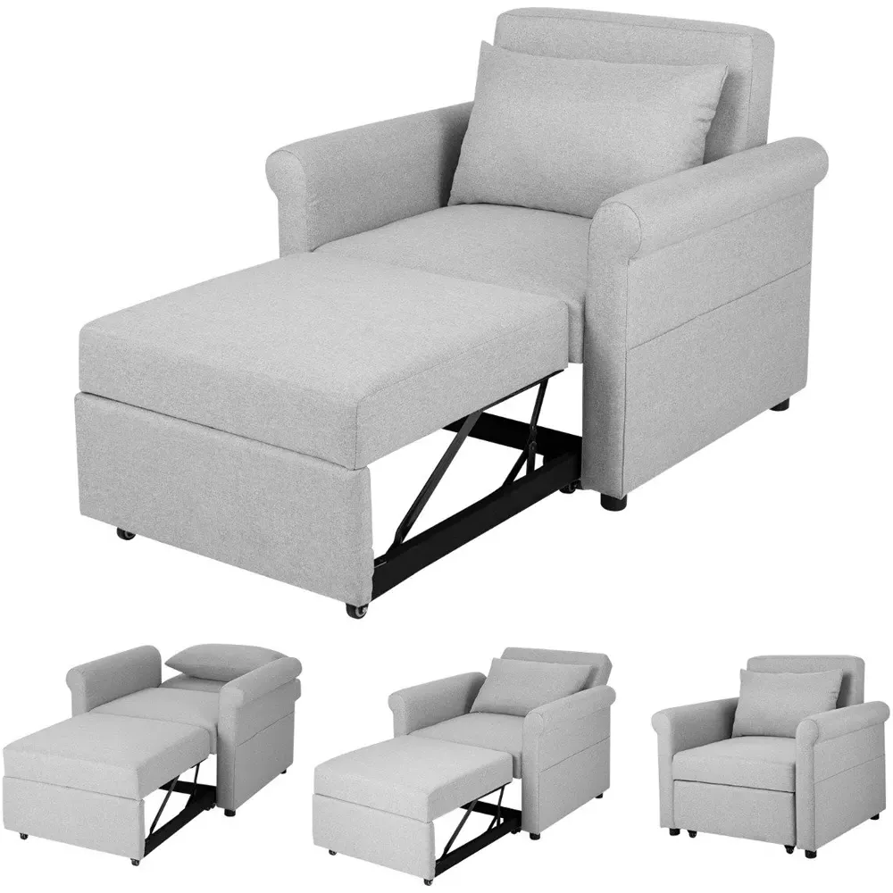 Single Sleeper Sofa Bed - Grey