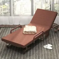 Single Sleeper Sofa Bed with Mattress - Brown