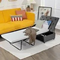 Single Sleeper Sofa Bed with Mattress - Grey