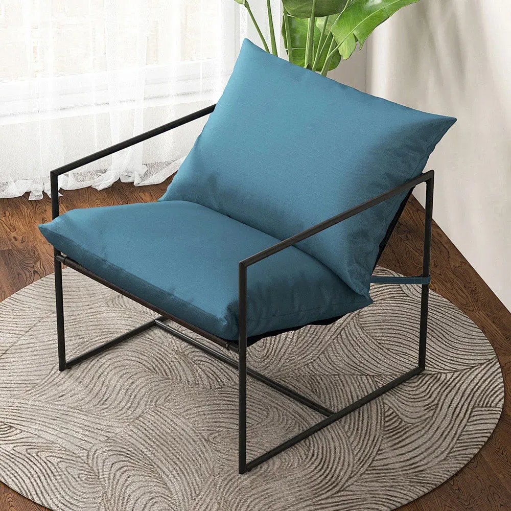 Sling Metal Accent Chair Set of 2 - Navy Blue