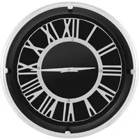 Small Round Silent Wall Clock 35cm - Silver
