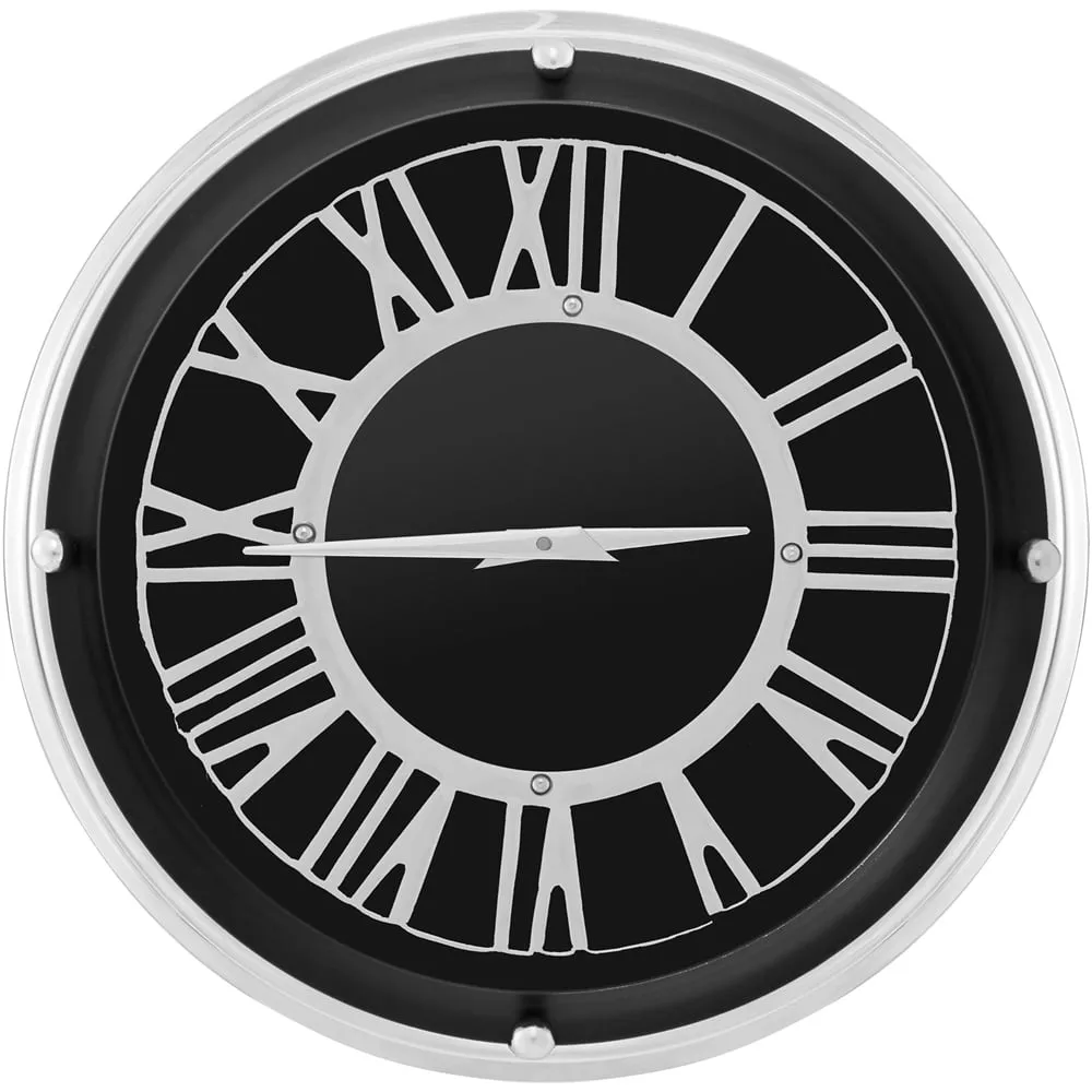 Small Round Silent Wall Clock 35cm - Silver image
