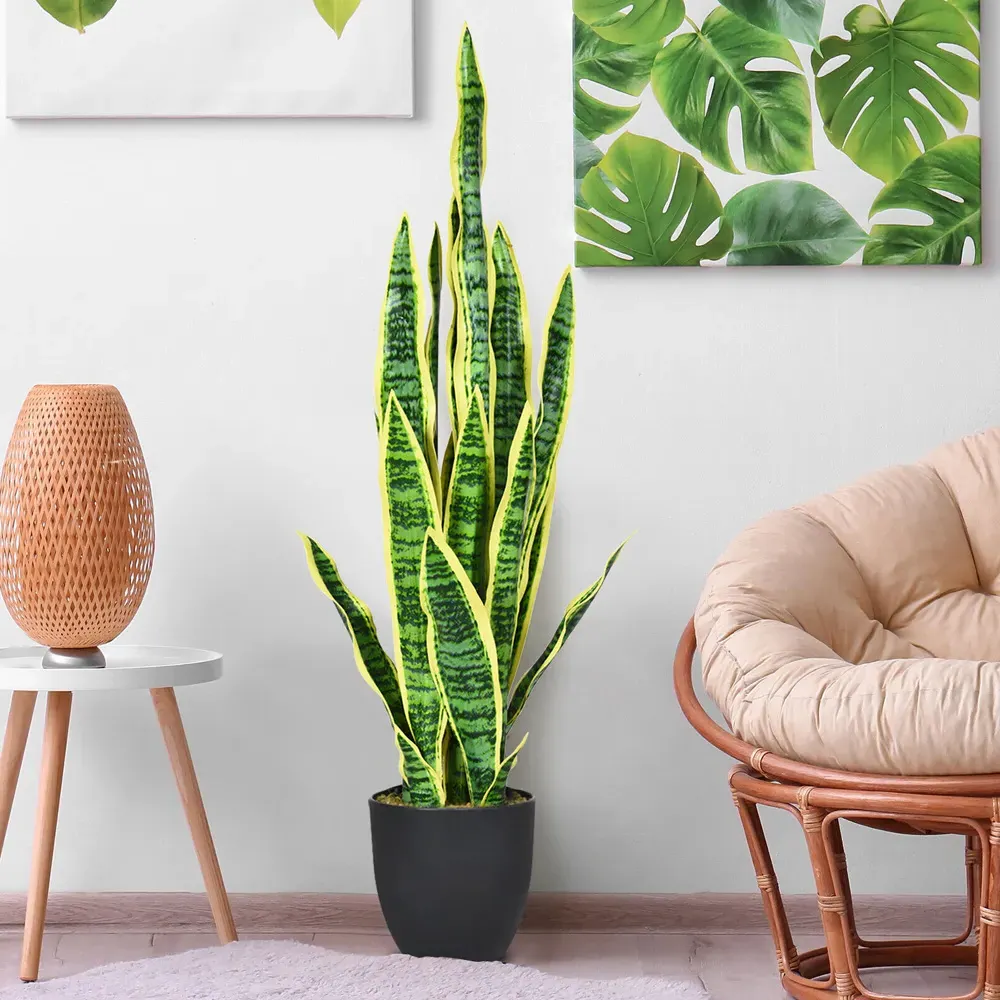Snake Plant with Pot 93cm - Green, PEVA