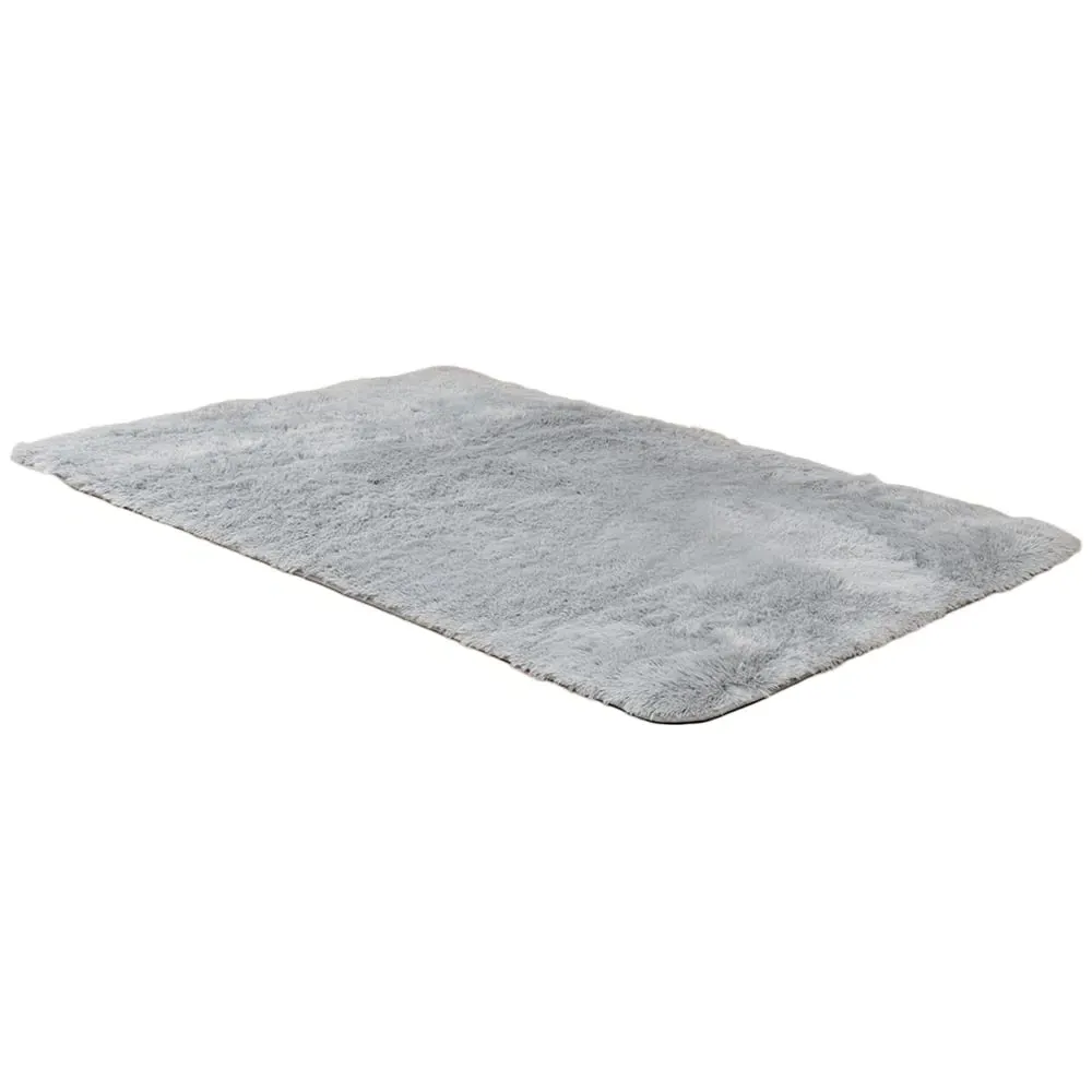 Soft Shag Rug with Non Slip Grip Dots - Grey