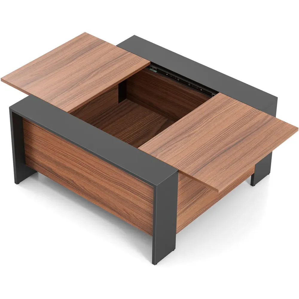 Square Coffee Table with Storage - Walnut