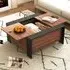 Square Coffee Table with Storage - Walnut