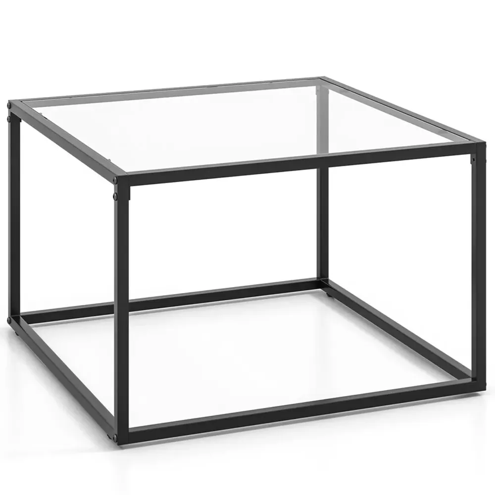 Square Glass Top Coffee Table - Clear