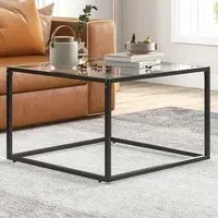 Square Glass Top Coffee Table - Clear