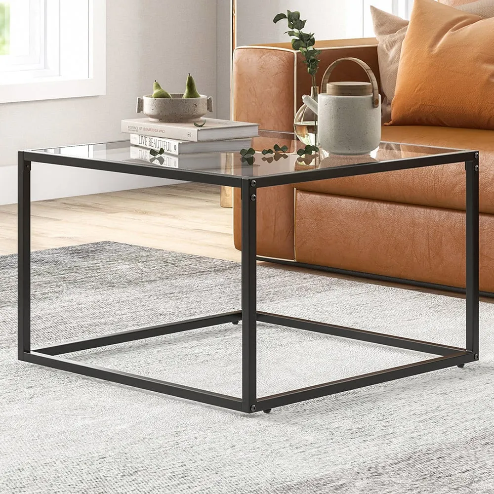 Square Glass Top Coffee Table - Clear image