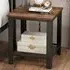 Square Sofa Side Table with Shelf - Rustic Brown