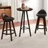 Swivel Bar Stool Set of 2 - Black, PVC Leather