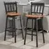 Swivel Bar Stool Set of 2 - Black, Rubberwood