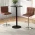 Swivel Bar Stool Set of 2 - Brown, PU Leather