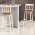 Swivel Bar Stool Set of 2 - Cream, Rubber Wood