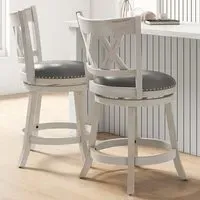 Swivel Bar Stool Set of 2 - White