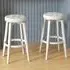Swivel Bar Stool Set of 2 - White, Rubberwood