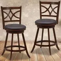 Swivel Counter Height Bar Stool Set of 2 - Brown