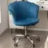 Swivel Office Chair with Petal Back - Blue, Velvet