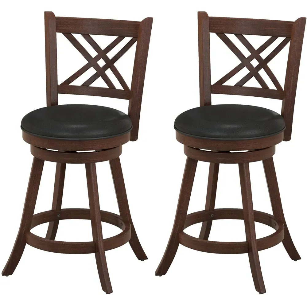 Swivel Upholstered Counter Height Bar Stool Set of 2 - Multi