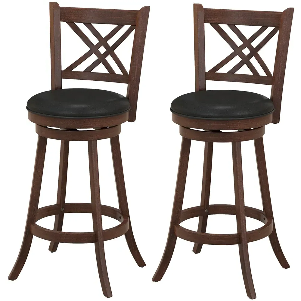 Swivel Upholstered Counter Height Bar Stool Set of 2 - Multi