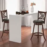 Swivel Upholstered Counter Height Bar Stool Set of 2 - Multi