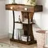 T-Shape Console Table with Storage - Rustic Brown