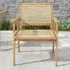 Teak Wood Rattan Dining Chair - Cream