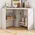 Triangle Corner Computer Desk with Open Shelf - White