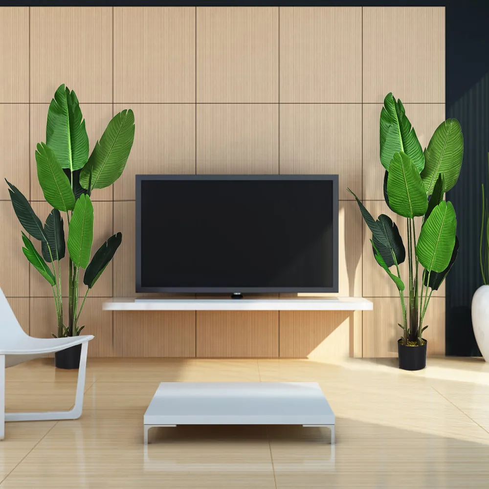 Tropical Palm Tree Artificial Plant In Pot 5.2ft - Green