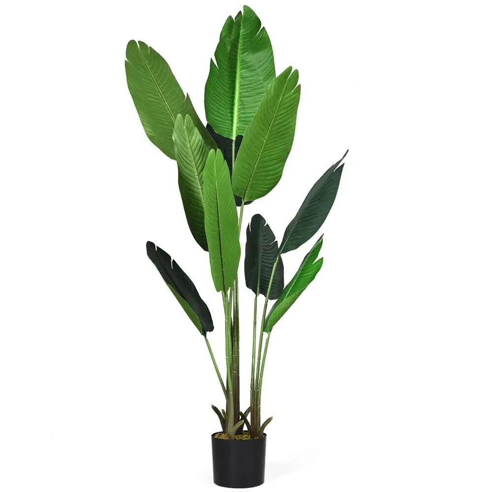 Tropical Palm Tree Artificial Plant In Pot 5.2ft - Green