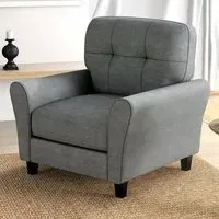 Tufted Accent Chair - Grey, Linen