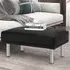 Tufted Upholstered Ottoman Bench - Black, Leather