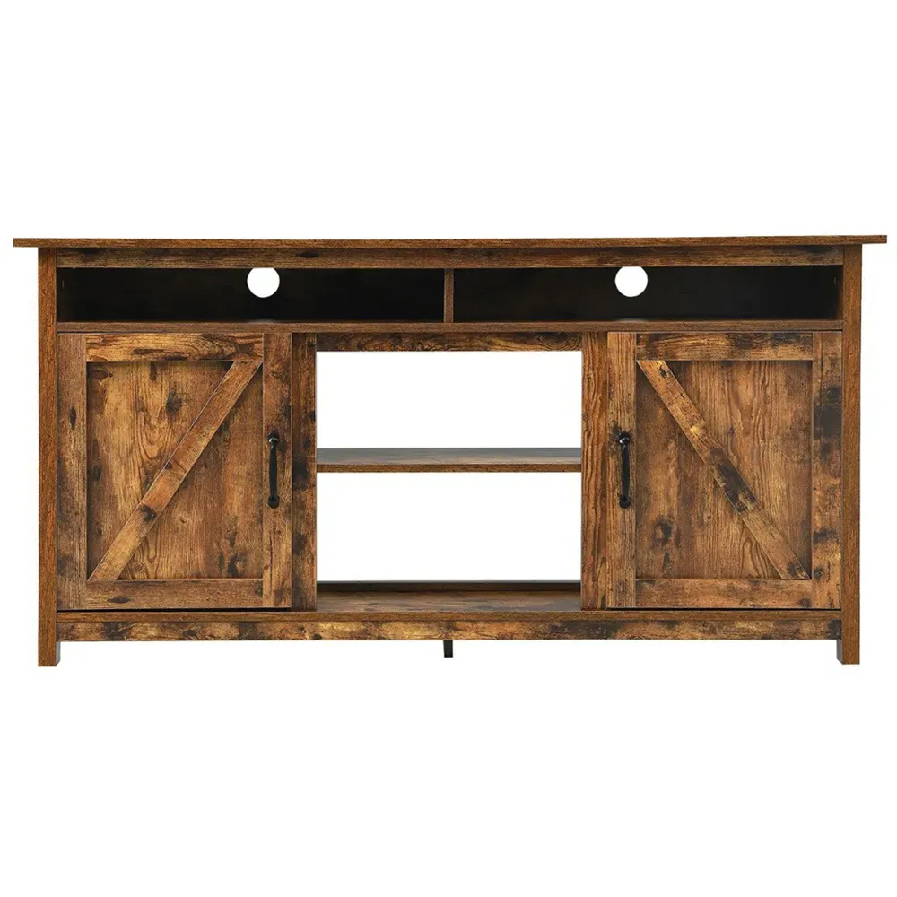TV Cabinet with Barn Doors - Brown