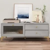 TV Stand with Storage Compartments - Grey