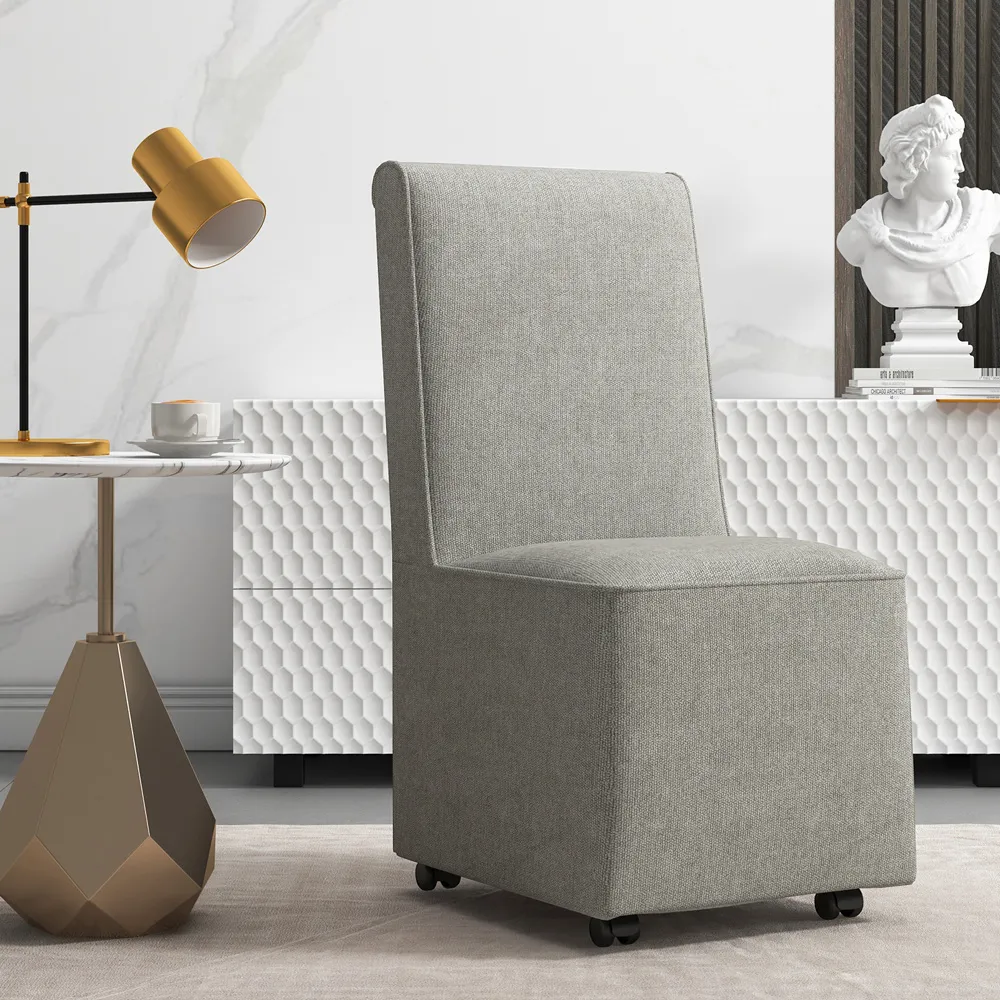 Upholstered Accent Chair - Grey, Linen