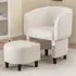 Upholstered Armchair with Ottoman - Beige, Velvet