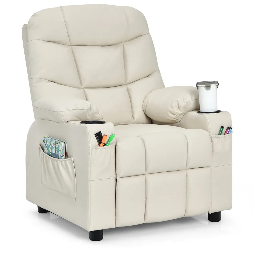 Upholstered Lounge Recliner Chair - Beige