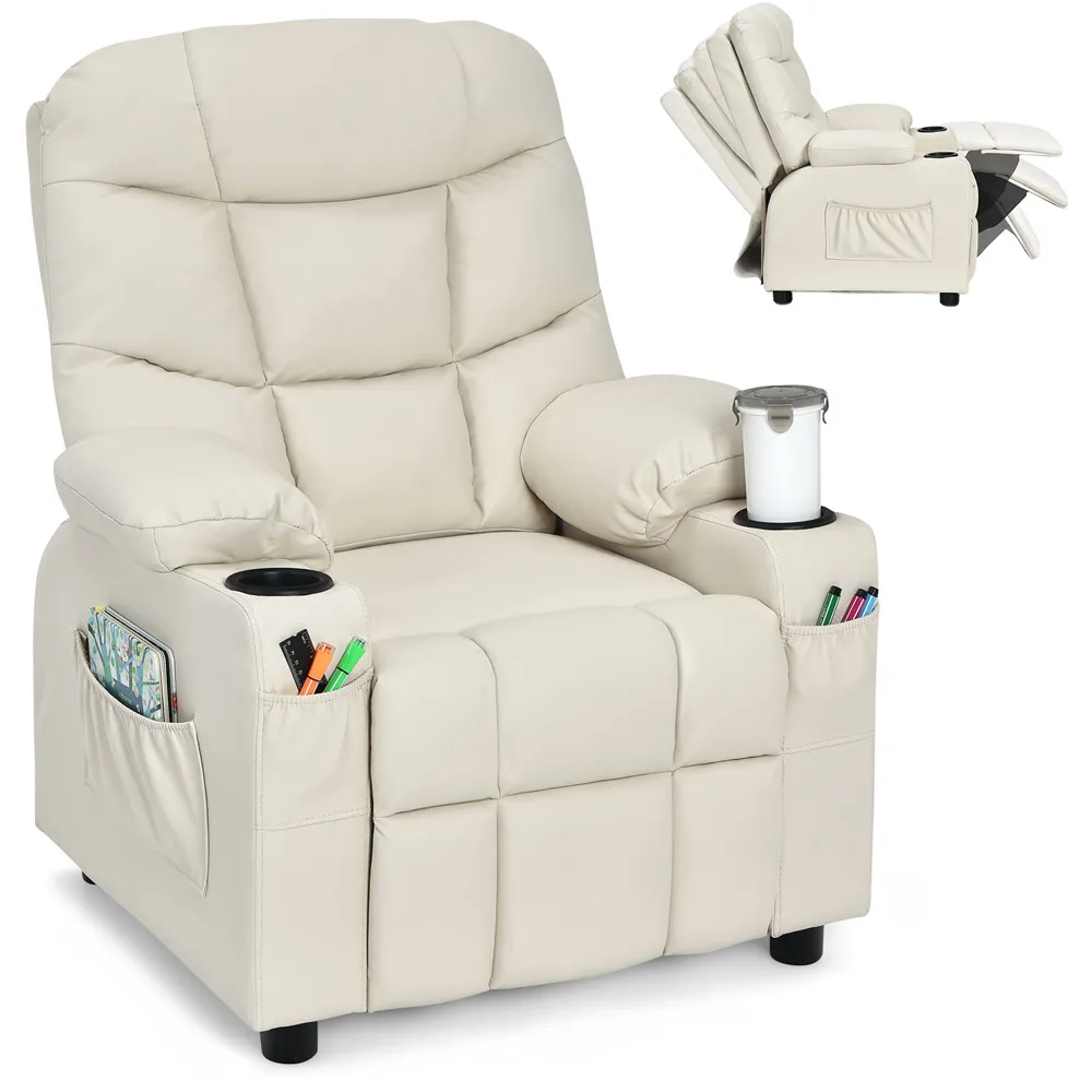 Upholstered Lounge Recliner Chair - Beige